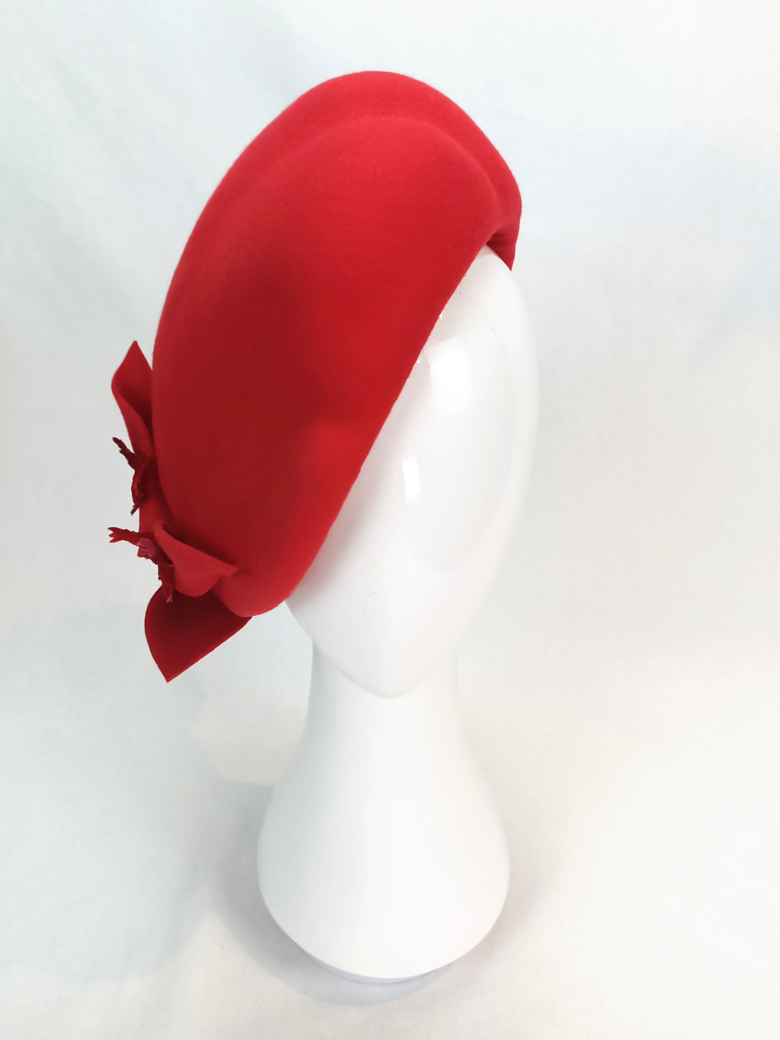 Emily by Kathryn Lee Millinery – bespoke Red beret for Royal Randwick