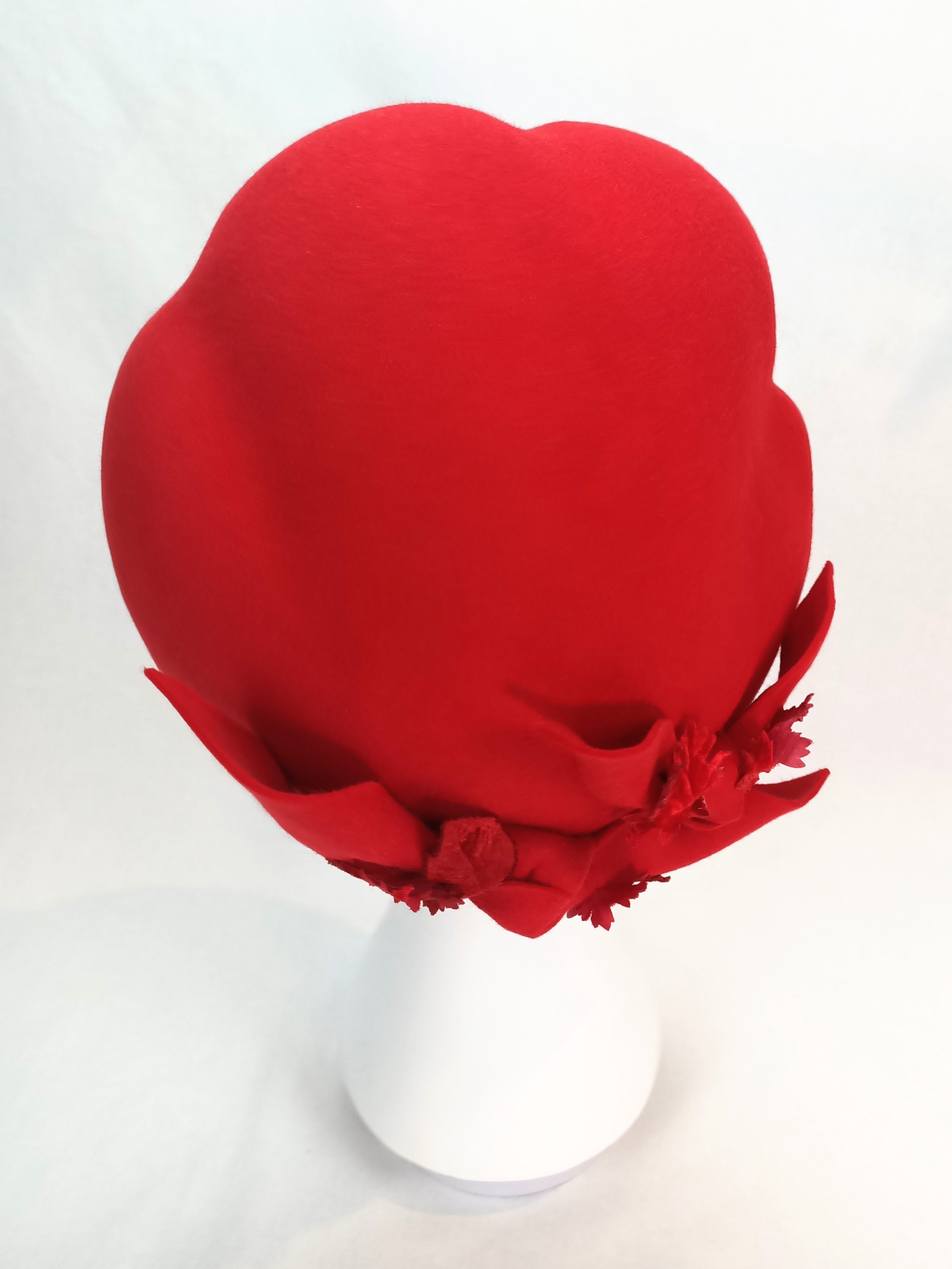 Bespoke Emily beret crafted from felt – designed for Royal Ascot by Kathryn Lee