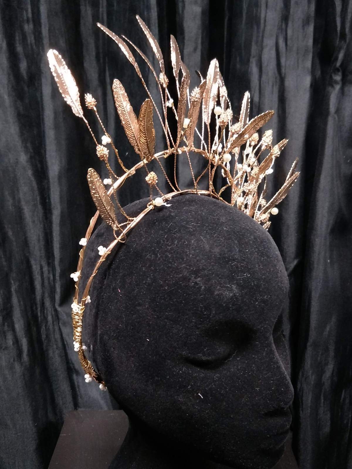 Designer Rose gold headband Emma – Kathryn Lee Millinery Australia
