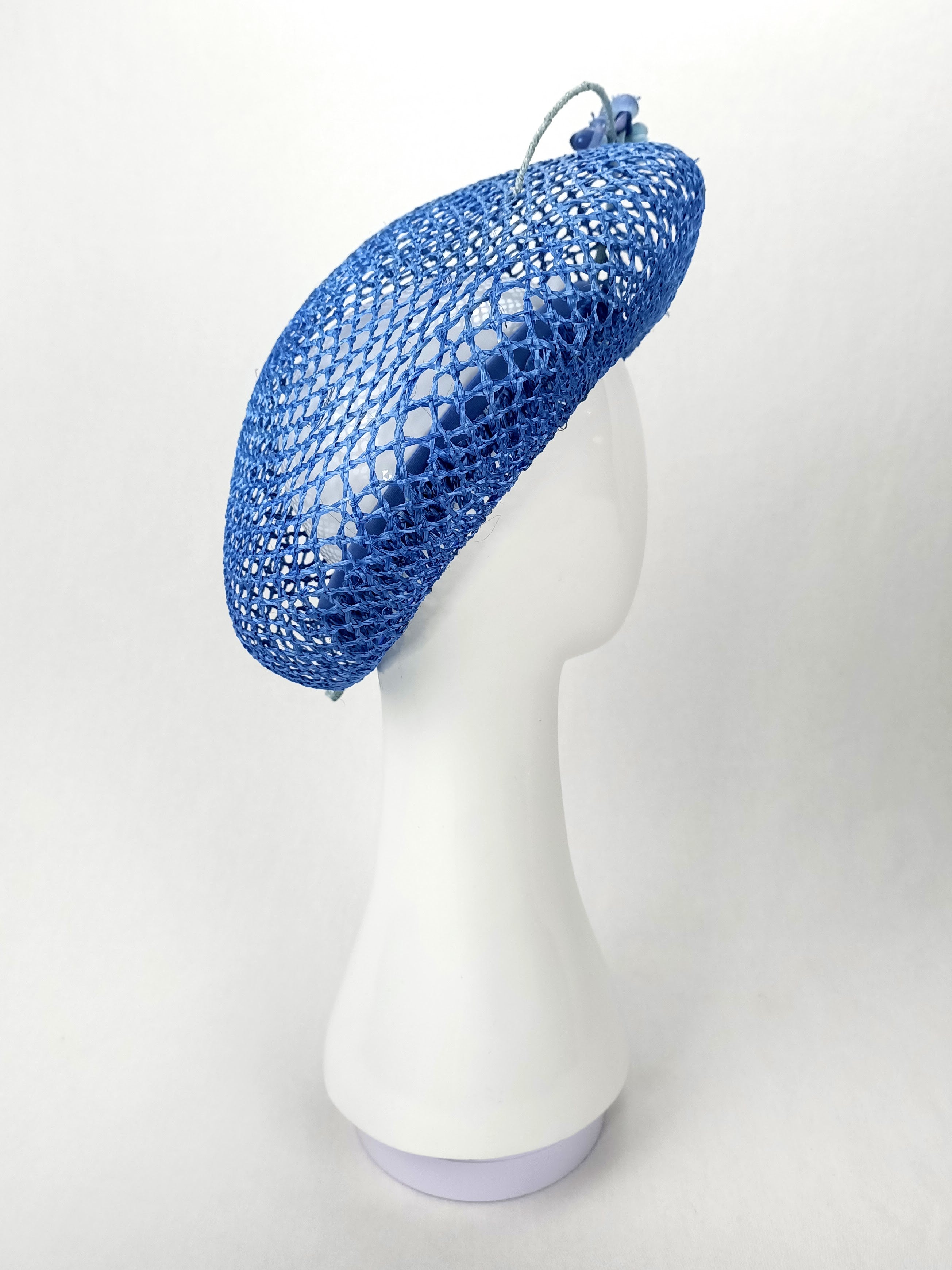 Australian milliner Kathryn Lee – Louisa Blue beret featuring straw