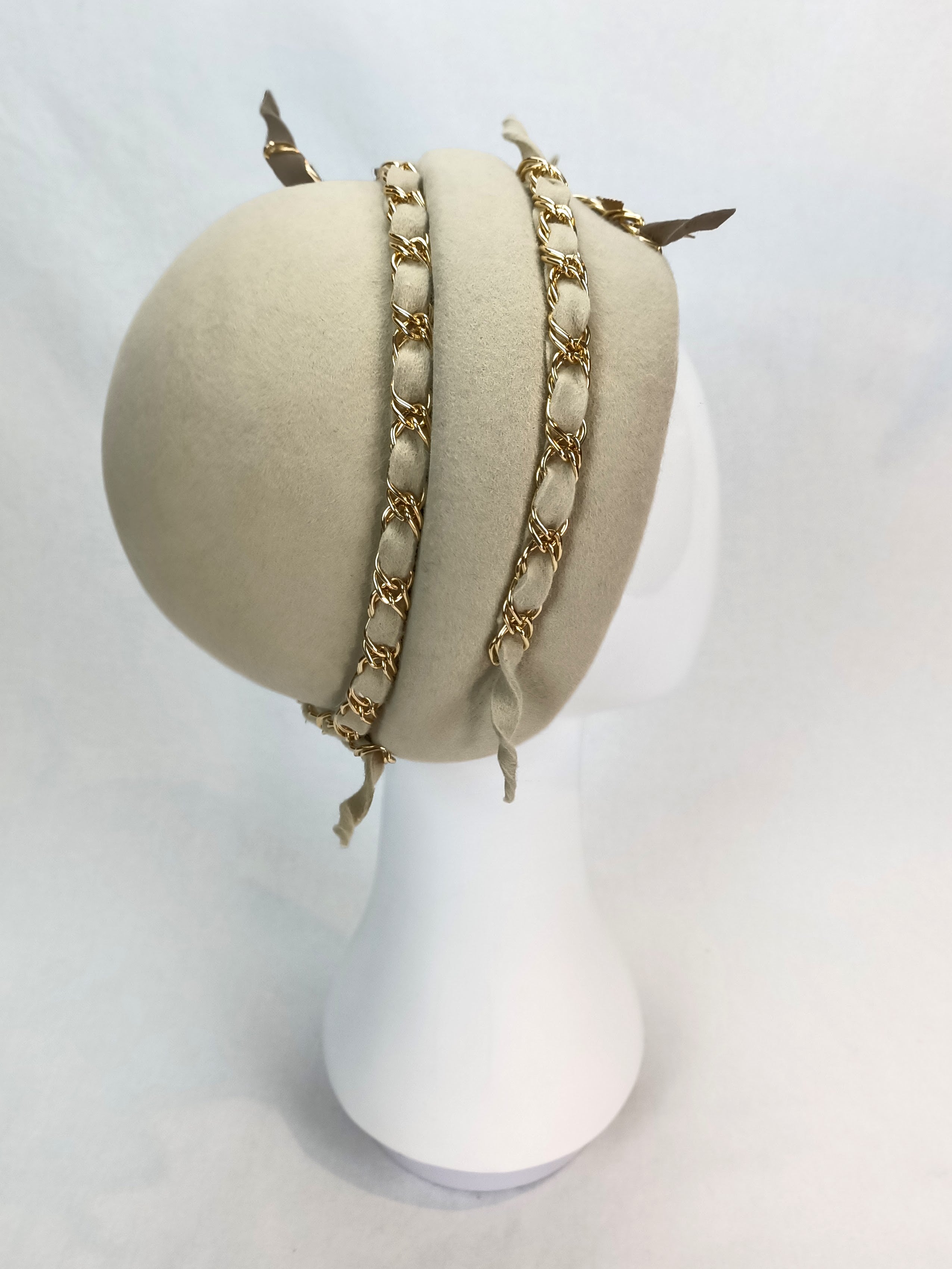 Gold pillbox hat Madeline – handmade in Sydney by Kathryn Lee