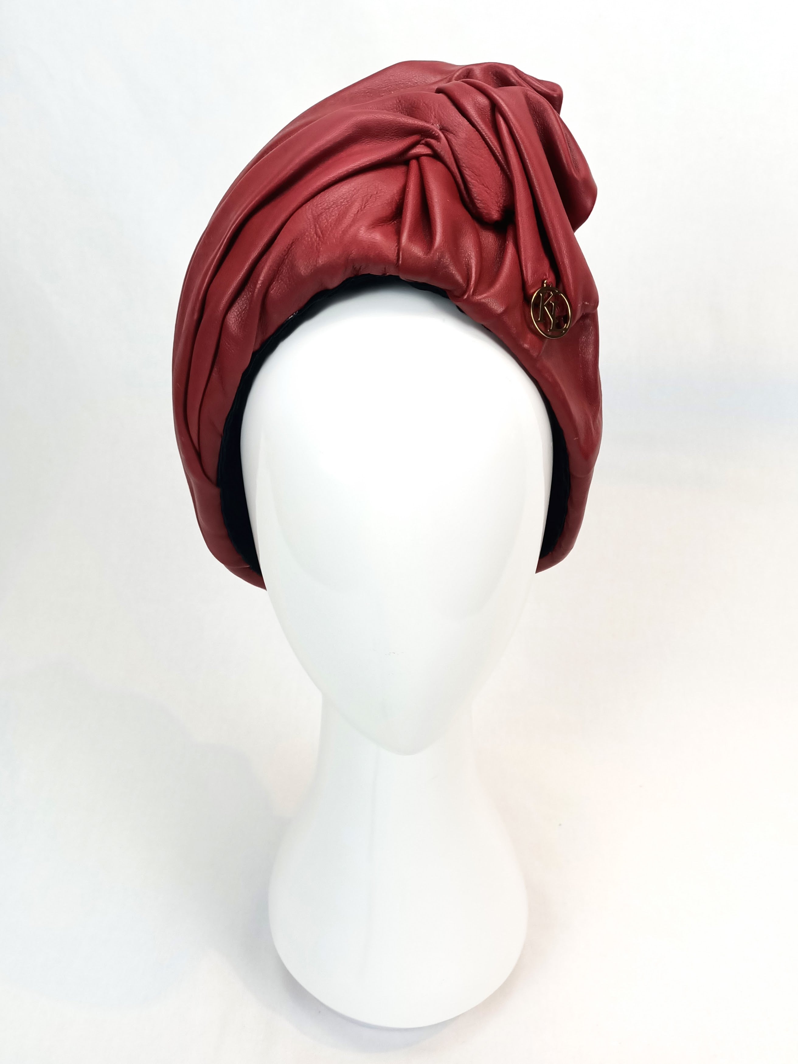 Handcrafted Burgundy turban Mirabelle – Kathryn Lee bespoke collection