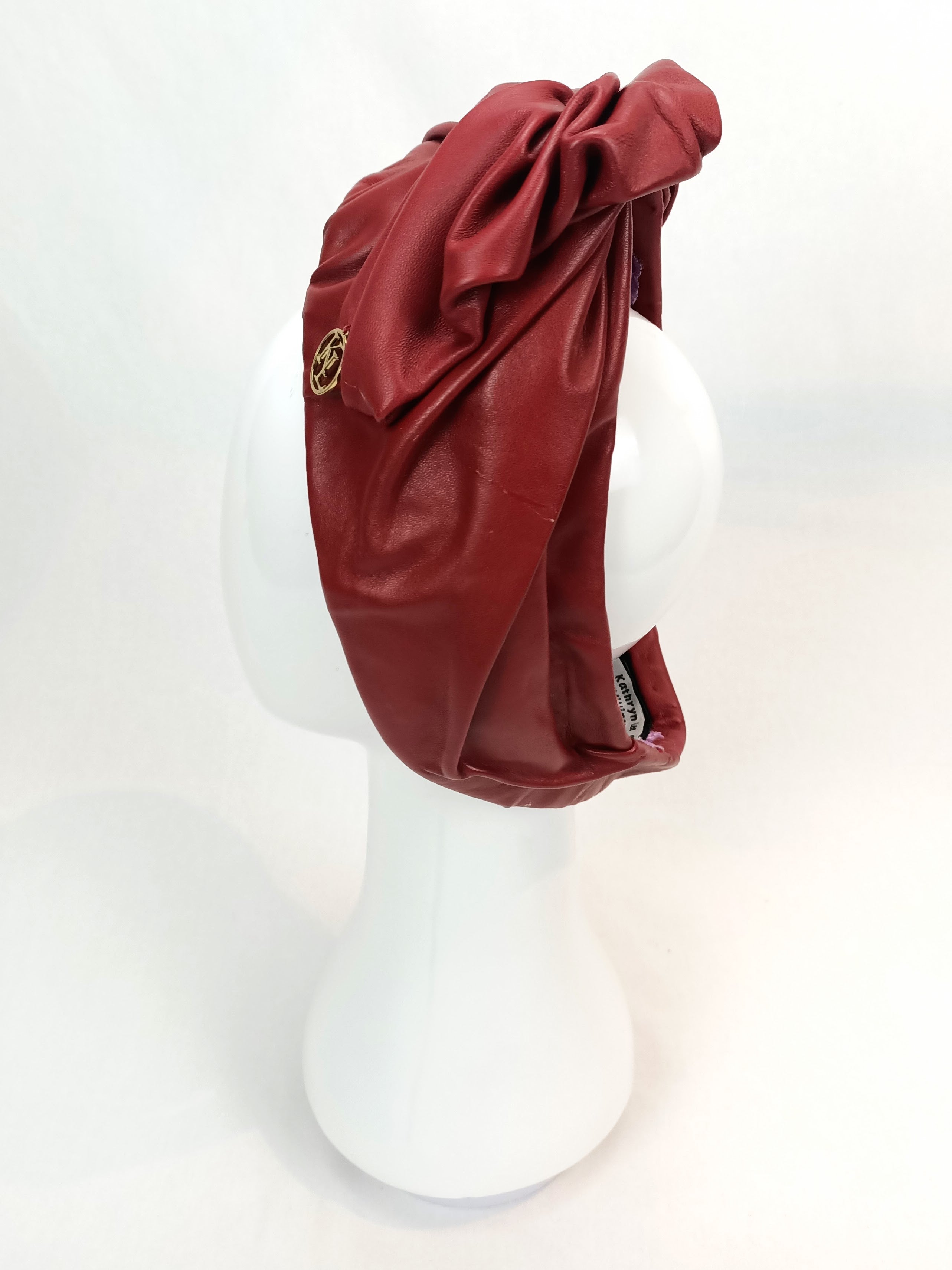 Mirabelle by Kathryn Lee Millinery – bespoke Burgundy turban for Cairns Amateurs