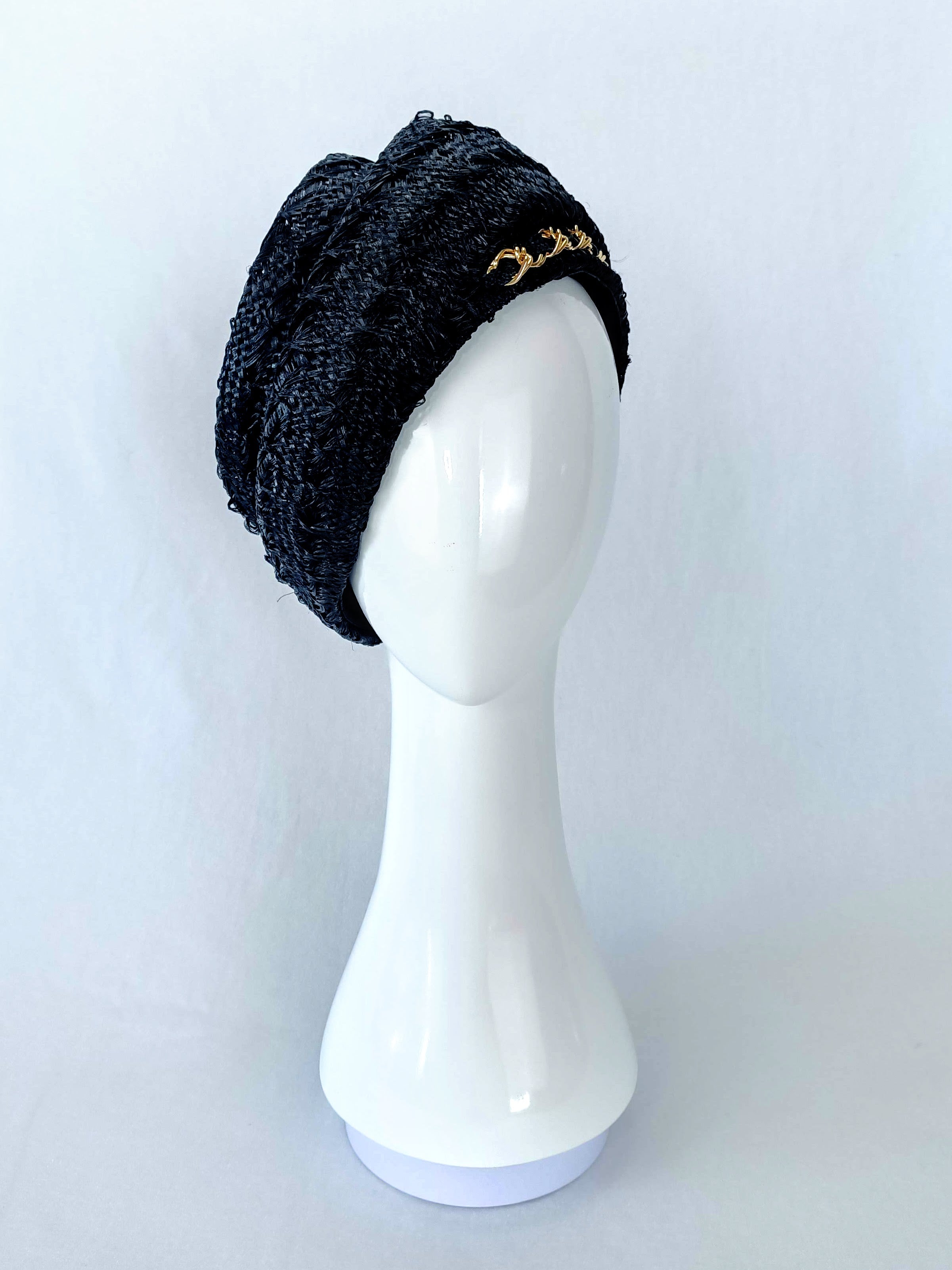 Handcrafted Black hat Olga – Kathryn Lee bespoke collection