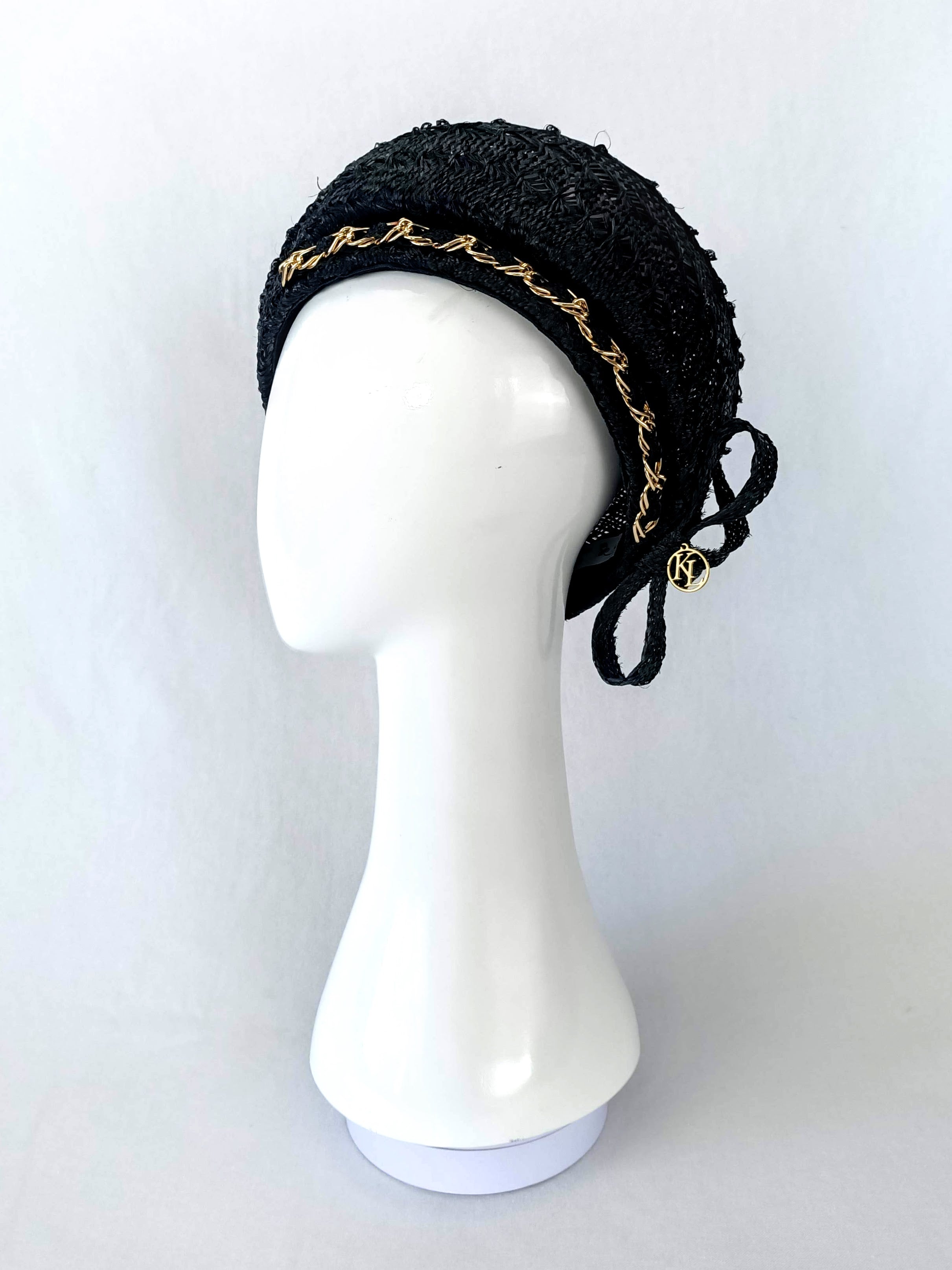 Kathryn Lee Millinery Olga hat featuring straw – Australian couture headwear