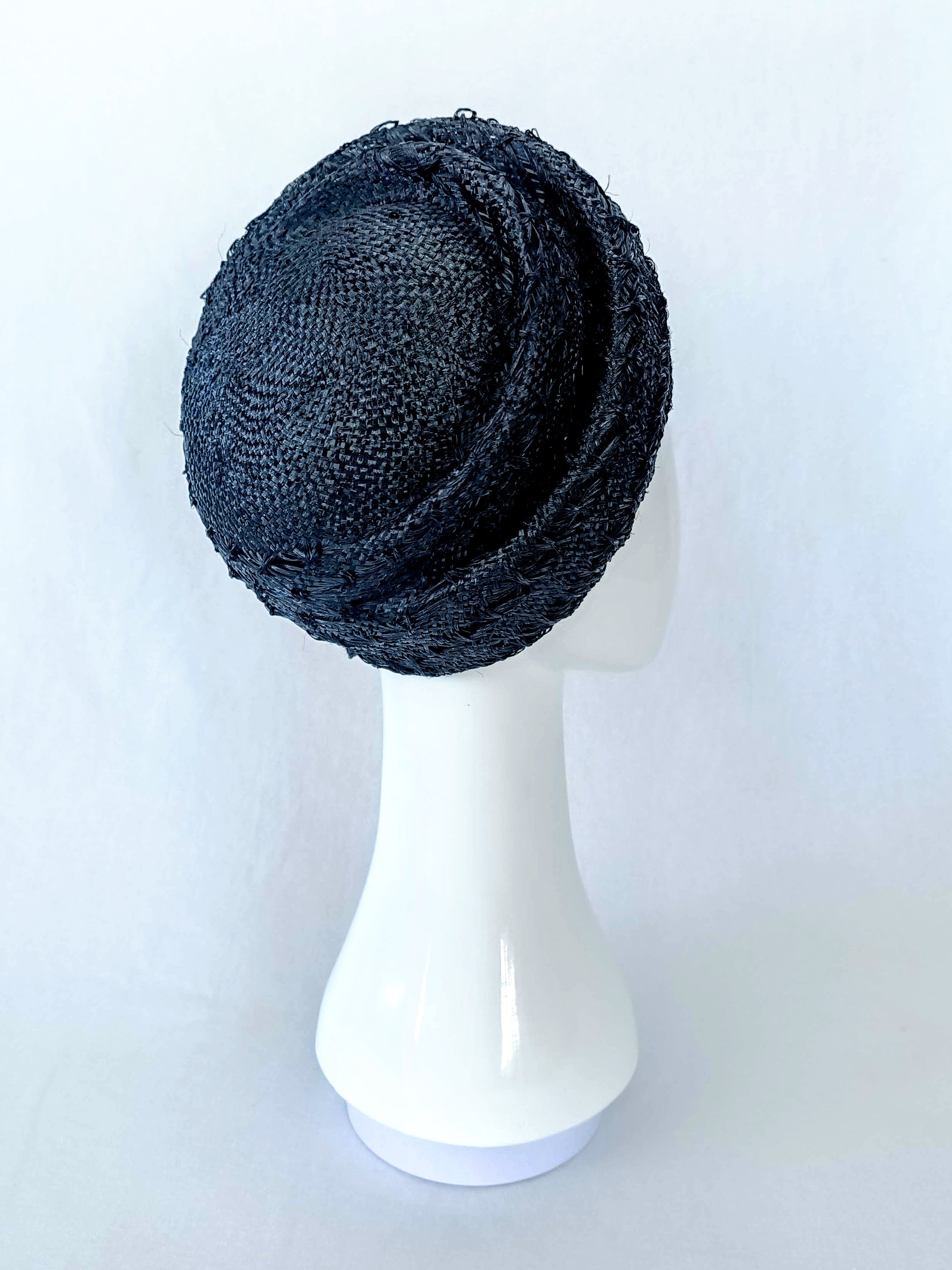 Bespoke Black hat Olga – couture millinery for polo