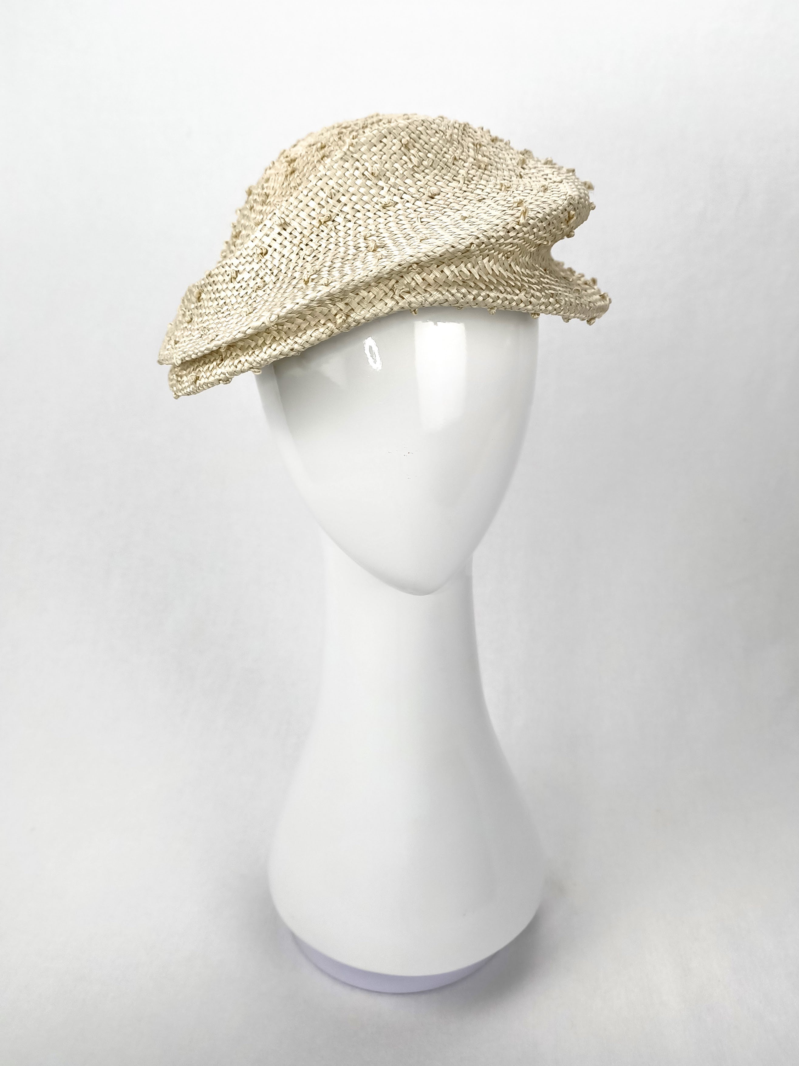 Pearle cap – artisan millinery featuring straw and pearl for Flemington and beyond