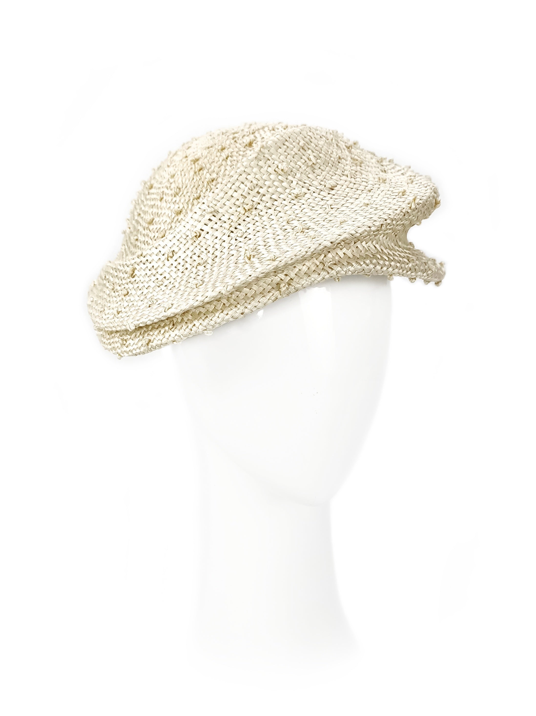 Pearle cap from the Kathryn Lee Millinery collection featuring straw and pearl