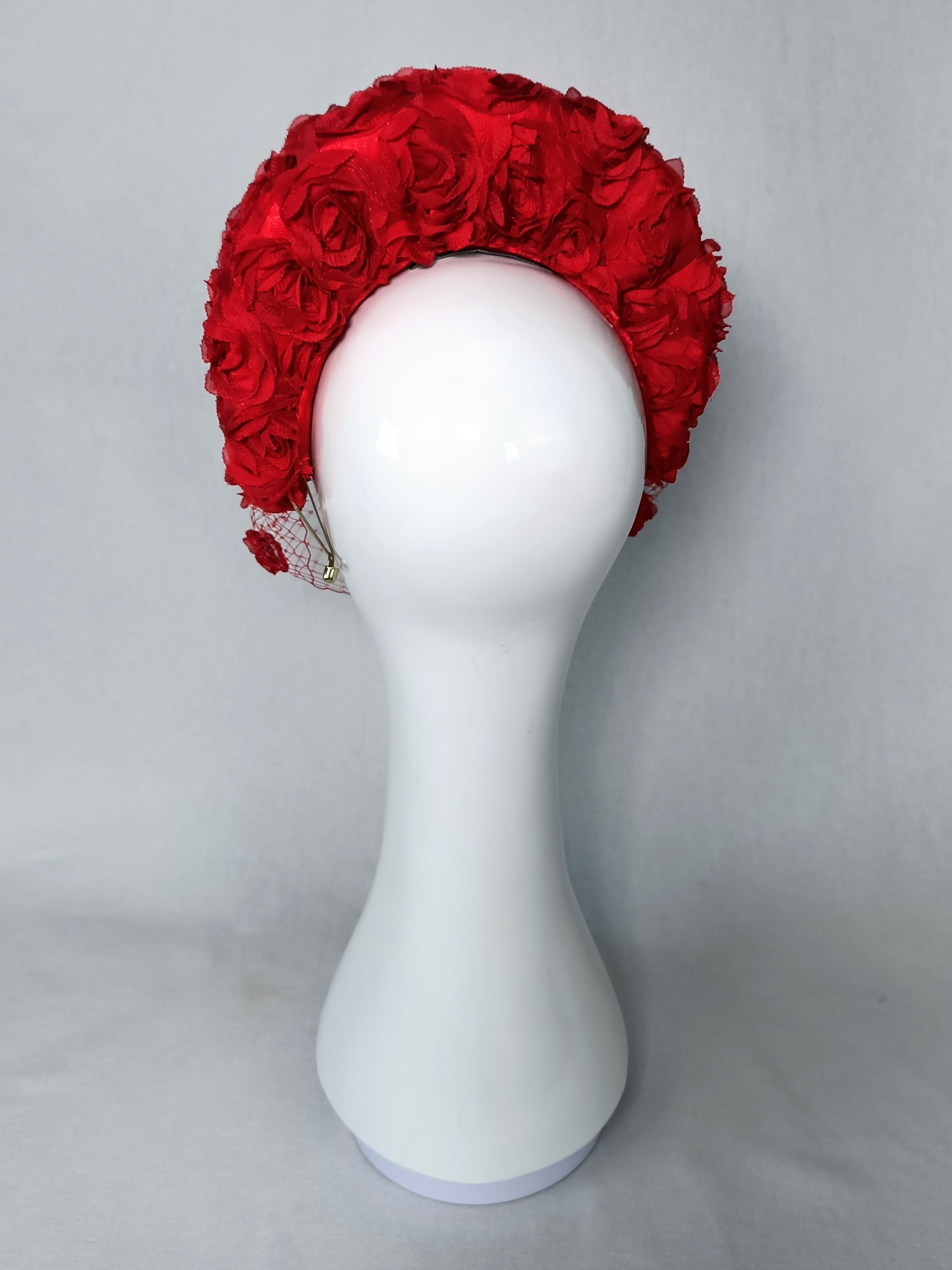 Rosa headband crafted from silk – luxury racing headwear by Kathryn Lee