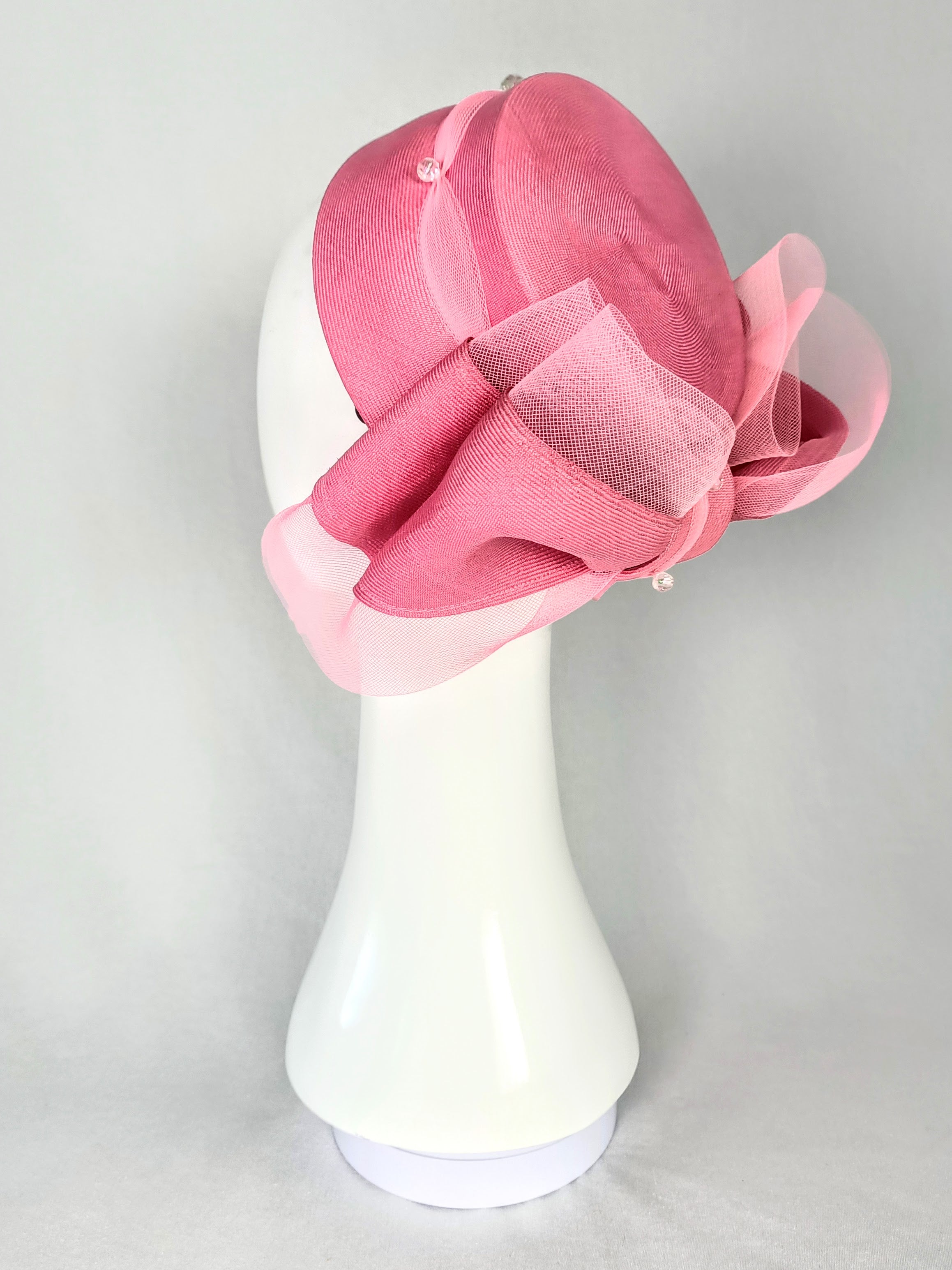 Kathryn Lee Millinery Rosalie pillbox hat featuring straw and crystal – Australian couture headwear