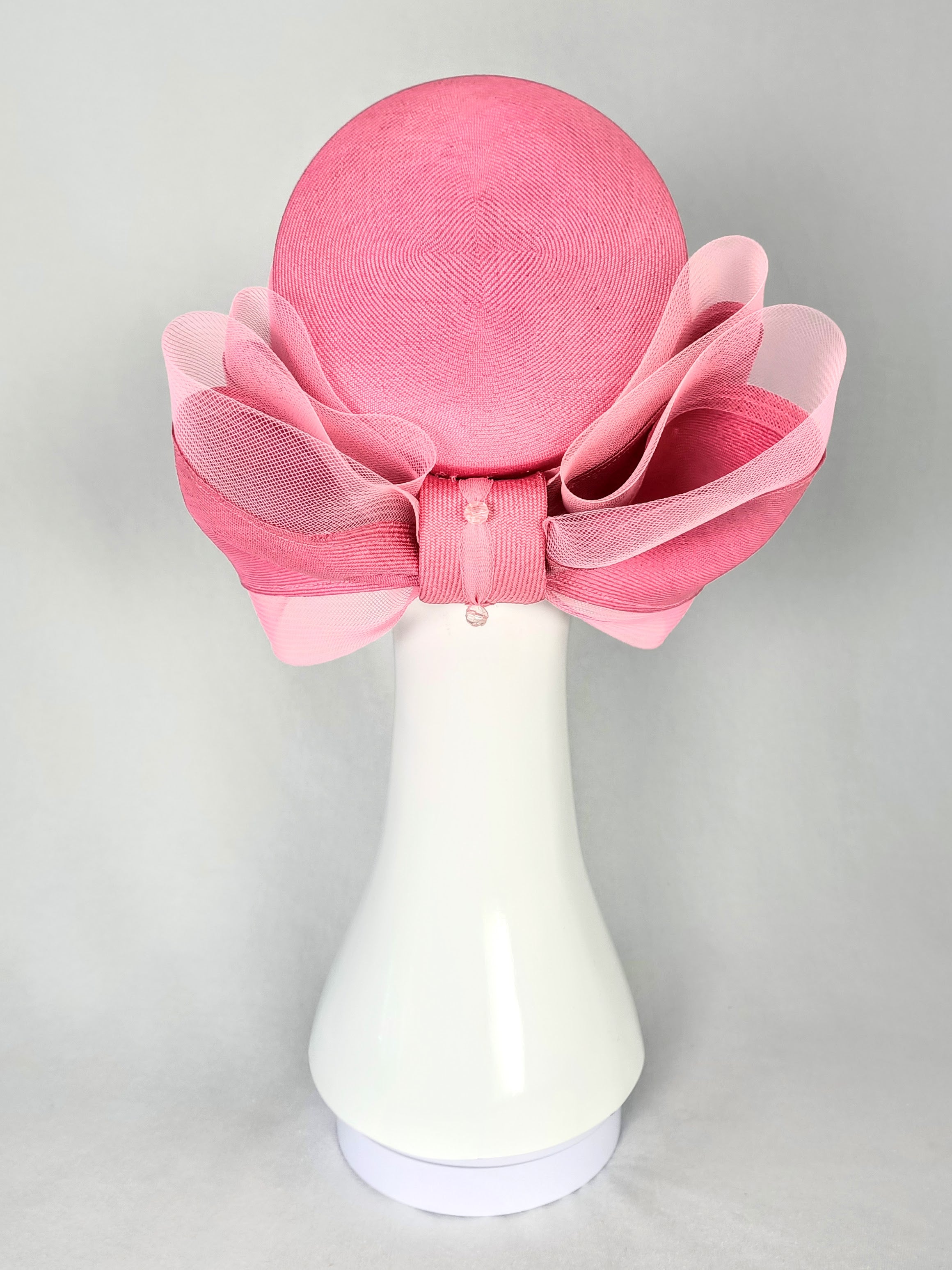 Handcrafted Pink pillbox hat Rosalie – Kathryn Lee bespoke collection