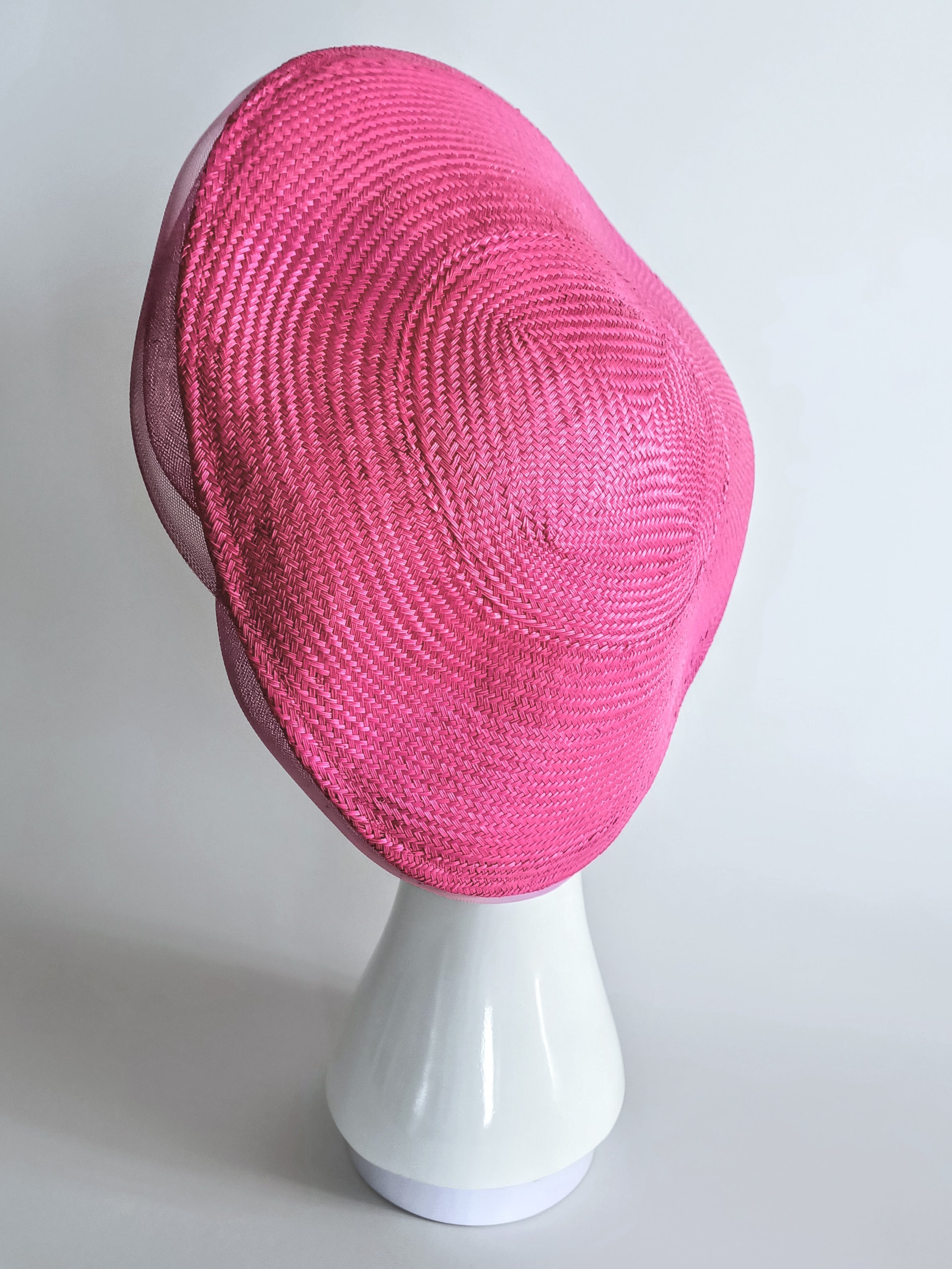 Bespoke Sophia hat crafted from straw – designed for spring racing carnival by Kathryn Lee