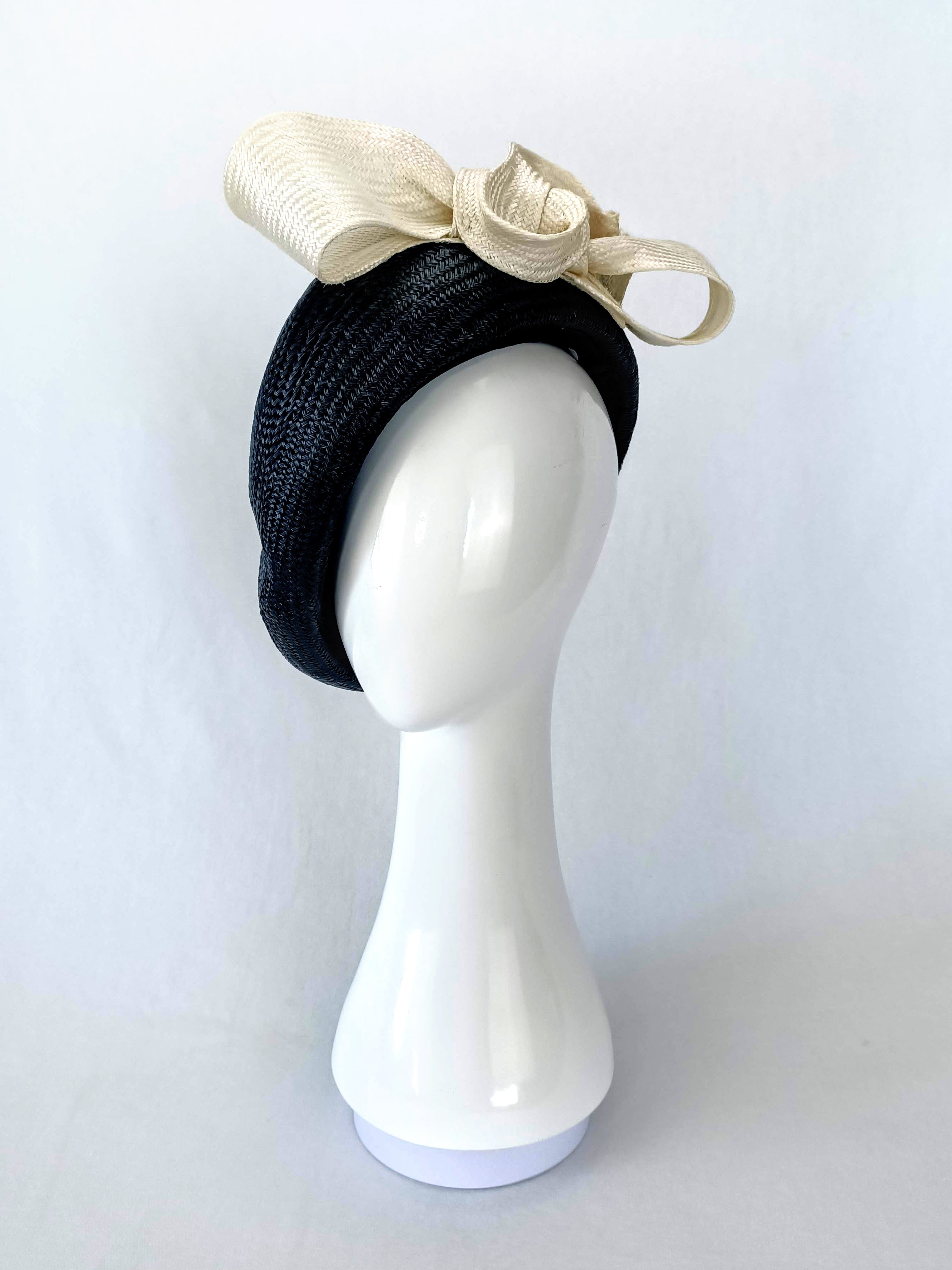 Kathryn Lee Millinery Suzette beret featuring straw – Australian couture headwear