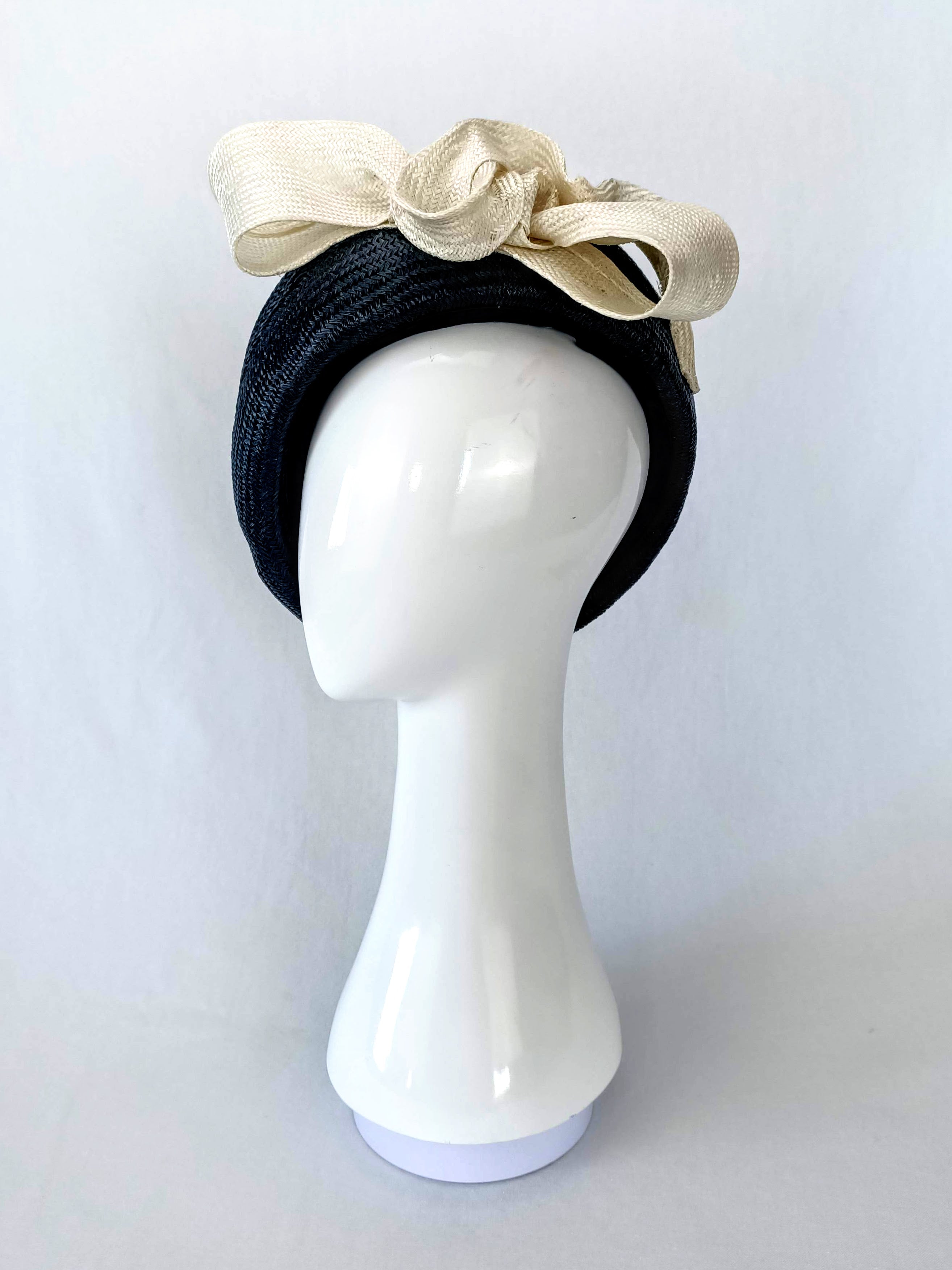 Bespoke Suzette beret crafted from straw – designed for Dubai World Cup by Kathryn Lee
