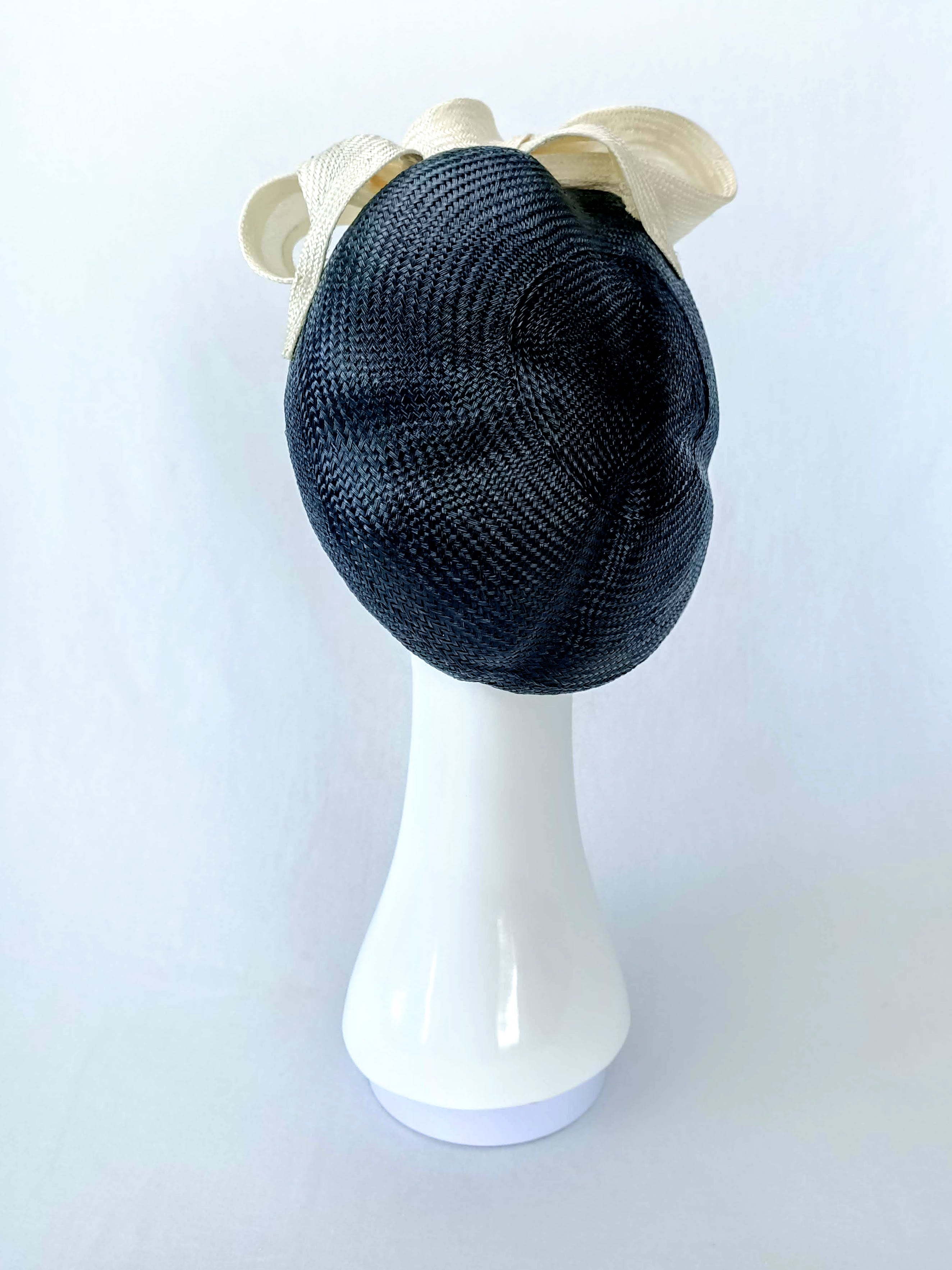 Bespoke Black beret Suzette – couture millinery for wedding